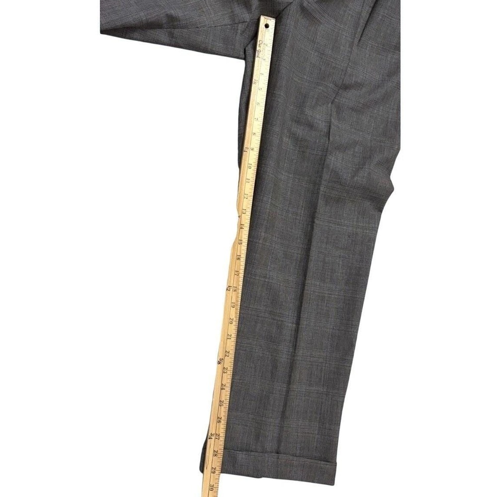 Vtg Ralph Lauren Chaps Glen Plaid 2pc Suit 41R 100% Wool Gray Made in Canada - Picture 12 of 14
